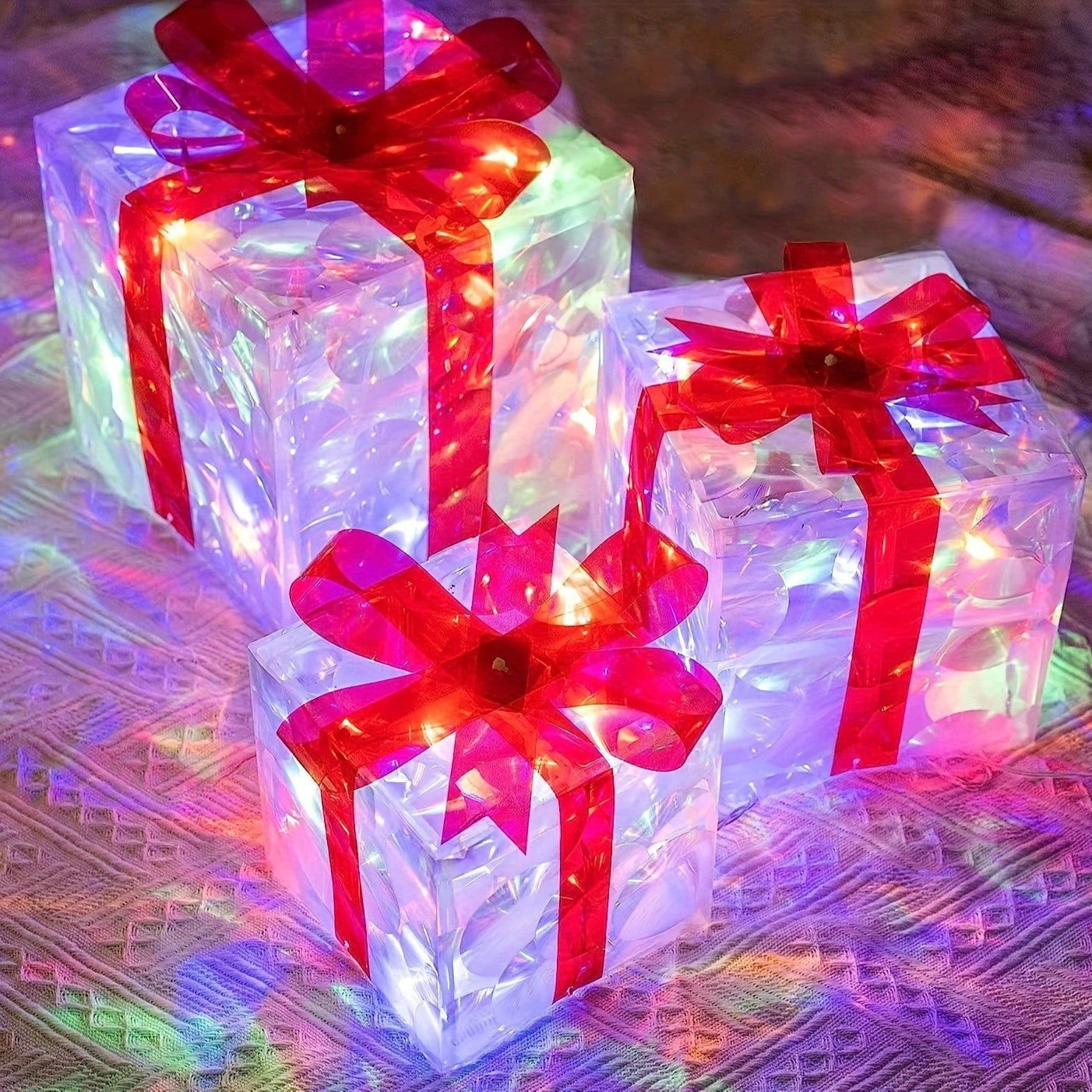 Leuchtende Weihnachtsgeschenkbox